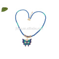 2016 Mode 24 Karat vergoldet Schmetterling blau neuesten Design Perlen Halskette